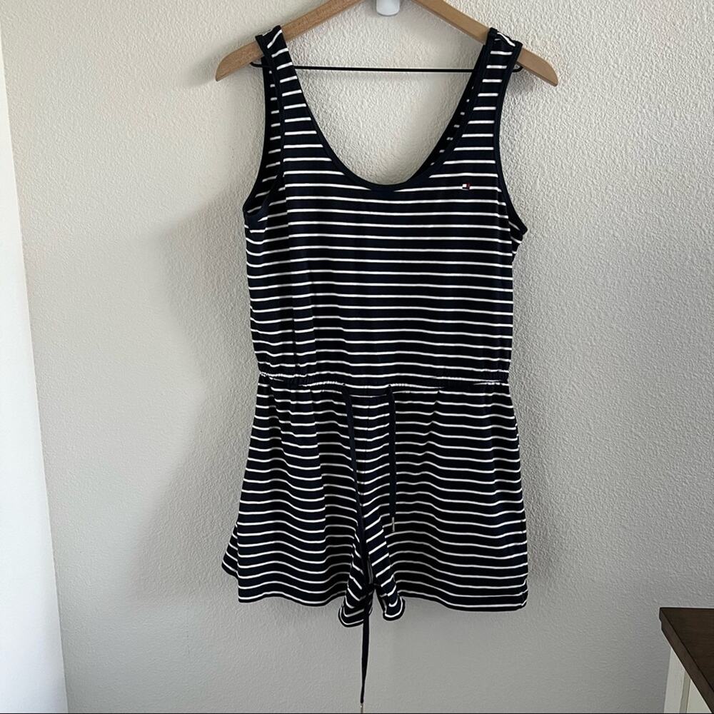 Tommy Hilfiger Striped Romper Shorts Playsuit Casual Nautical Small